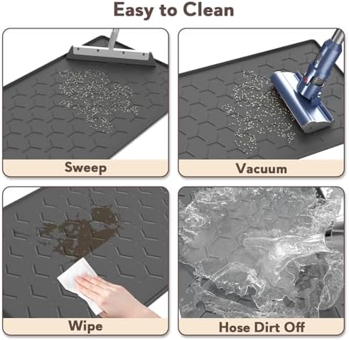 Garoopion Silicone Cat Litter Mat 24×16 inch, Dark Gray - Image 4