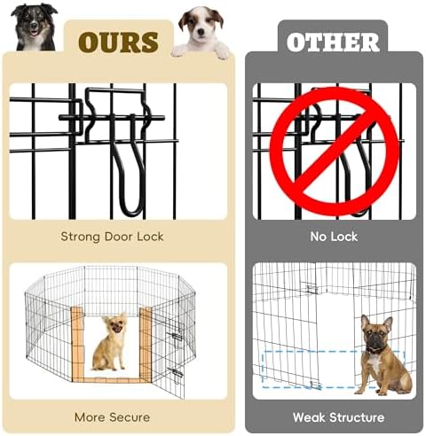 Black Epoxy Dog Exercise Pen – 8-Panel Foldable Metal Playpen - Image 3