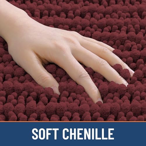 Smiry Bathroom Rugs 24X16, Extra Soft Rubber Backing Chenille Bath Mats - Image 4