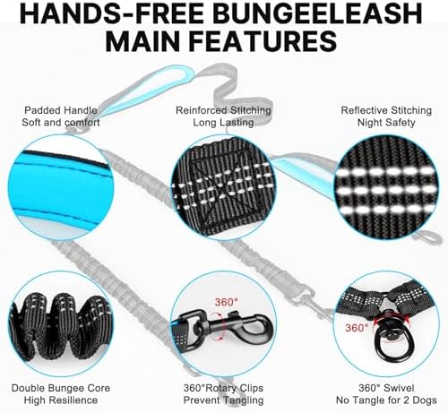 Hands Free Double Dog Leash Tangle Free, Lumbar Support Dual Leash - Image 4
