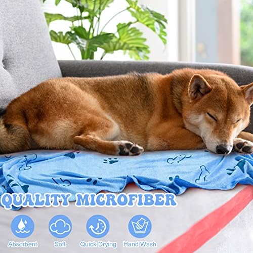 Peryiter 8 Pcs Dog Towels Pet Bath Drying Towels 55 x 28 Inches Large Absorbent - Image 4