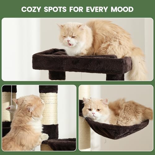 51 in Multi-Level Cat Tree Tower Space Saving Indoor Cat Playhouse - Image 3