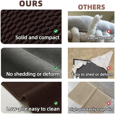 TYUU Large Bathroom Rugs Non Slip Washable Bath Rugs Super Absorbent Bathroom - Image 6