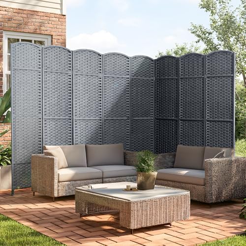 JOSTYLE Outdoor Privacy Screen 8-Panel Folding Room Divider Space Partition - Image 7