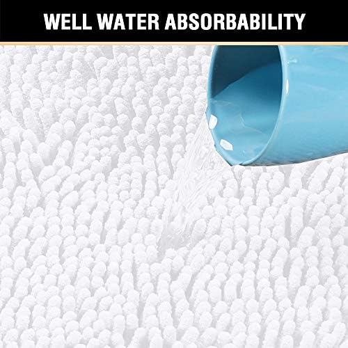 H.VERSAILTEX Pure White Bath Mat Bathroom Rug Bath Rugs - Image 5