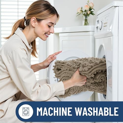 Smiry Bathroom Rugs 44X24, Extra Soft Rubber Backing Chenille Bath Mats - Image 6
