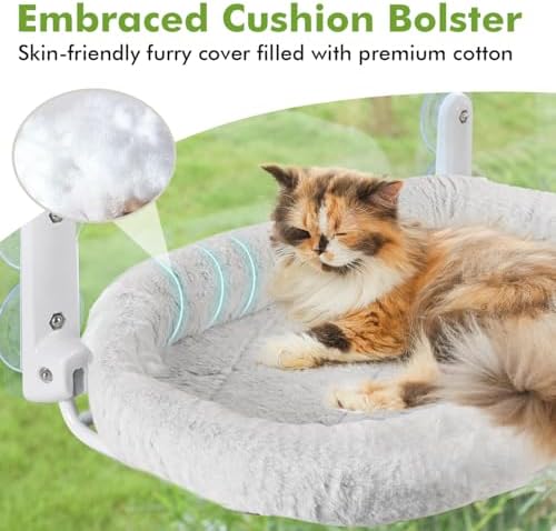 Zoratoo 2PC Cat Window Perch, Foldable & Cordless Cat Hammock - Image 2