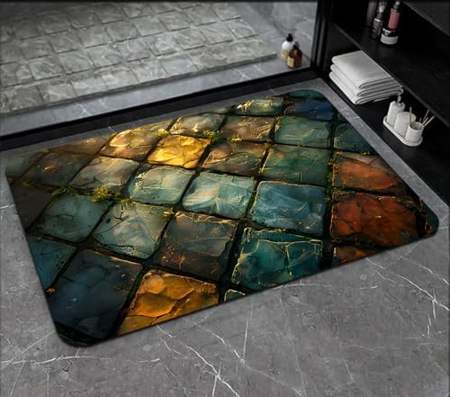 Memory Foam Bath Mat Flannel Absorbing Water Floor Rug 29x17in - Image 5