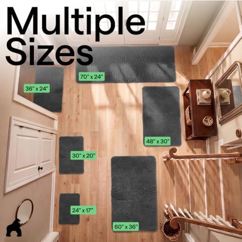GORILLA GRIP SoakSTOPPER Dog Door Mat, Machine Wash and Dry, 70x24 Charcoal - Image 2