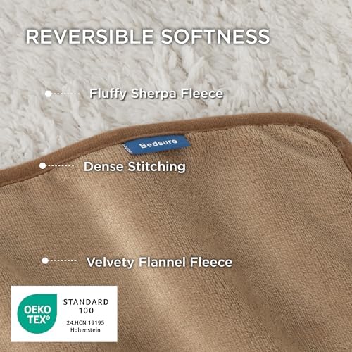 Bedsure Waterproof Blanket for Bed Soft Sherpa Fleece Throw, King 108"x86" - Image 3