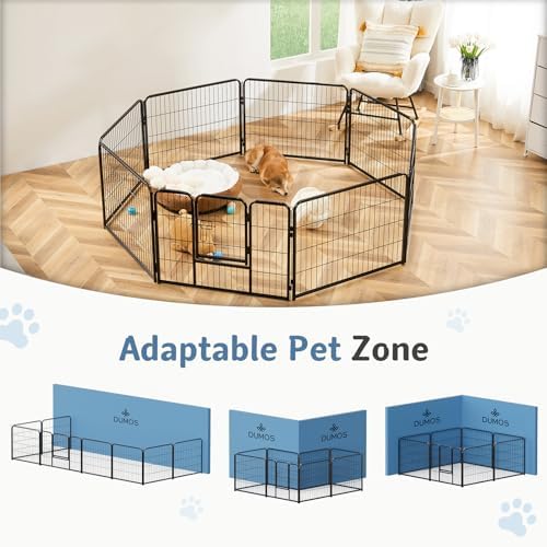 DUMOS Dog Playpen 32 Inch 8 Panels Indoor Outdoor Metal Pet Fence - Image 6