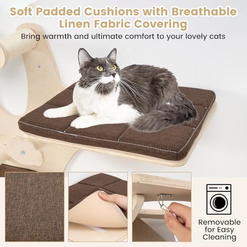 Tangkula Cat Wall Shelves, 4-Layer Wall-Mounted Cat Tree - Image 5