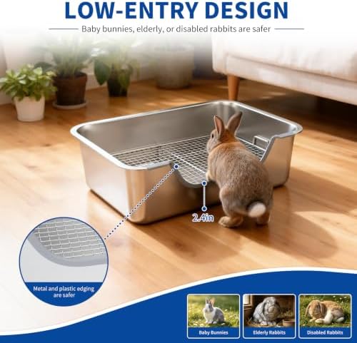 Stainless Steel Rabbit Litter Box - Image 4