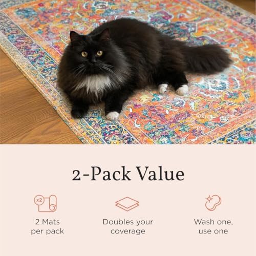 Lovewag Cat Litter Mat, Litter Box Mat, Mahogany Weave, 2 Pack - Image 4