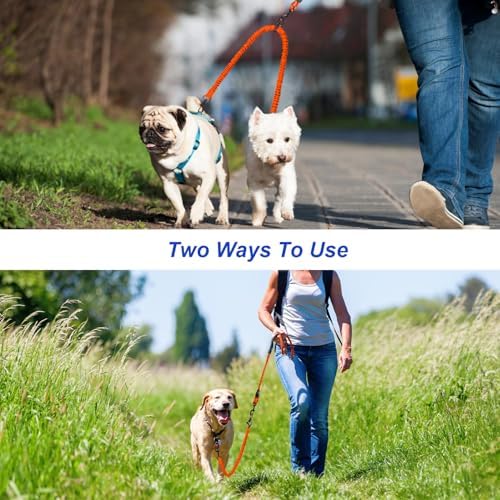 Double Dog Leash, No Tangle Dual Leash, 360° Swivel Tangle Free Bungee - Image 4
