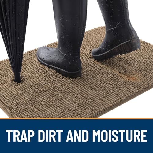 OLANLY Dog Door Mat for Muddy Paws 47x24, Super Absorbent Chenille Mud Mat - Image 2