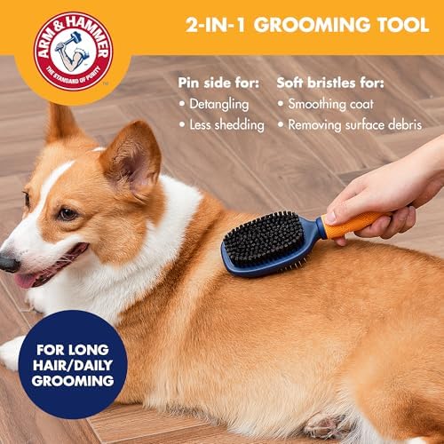 Arm & Hammer Deodorizing Pin & Bristle Dog Brush, Apple & Rose Scent - Image 5