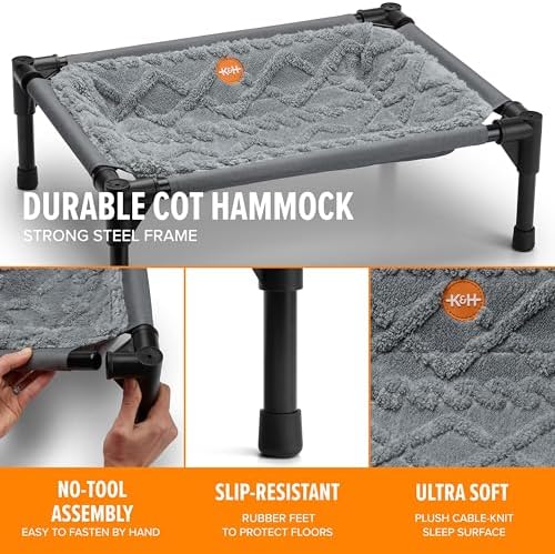 K&H Elevated Cat Bed, Pet Hammock Cot, Indoor Cat Bed - Image 4