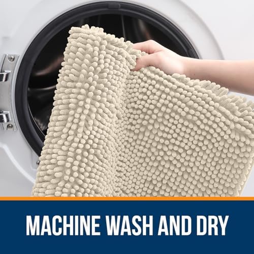 OLANLY Bathroom Runner Rugs 44x24, Extra Soft Absorbent Chenille Bath Rugs - Image 6