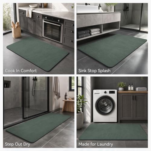 MontVoo -Bath Mat Rug-Rubber Backing Non Slip Quick Dry Absorbent Thin Bathroom - Image 6