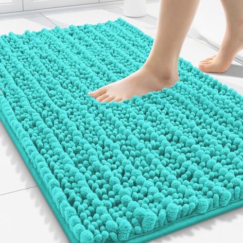 Smiry Bathroom Rugs 30X20, Extra Soft Rubber Backing Chenille Bath Mats by Smiry