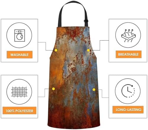 Brown Rust Pattern Chefs Apron, Cooking and Baking Apron - Image 4