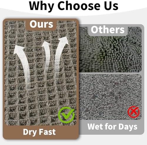 Waffle Bath Mat, Boho Bathroom Rugs Non Slip Washable - Image 4