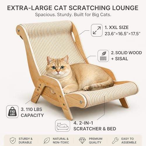Extra Large Cat Scratcher Lounge Chair, XXL Sisal Cat Scratcher Bed - Image 2