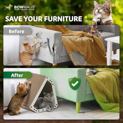 BOWHAUS House Cat Scratcher Lounger, Reversible Scratcher, Durable & - Image 5
