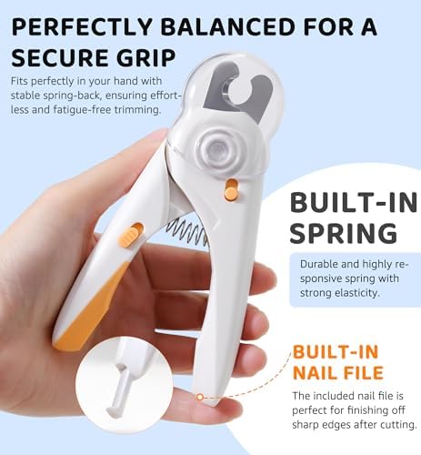 Pet Nail Clipper with Light for Cats & Small Dogs Puppies, Ultra Bright LED to - Image 4