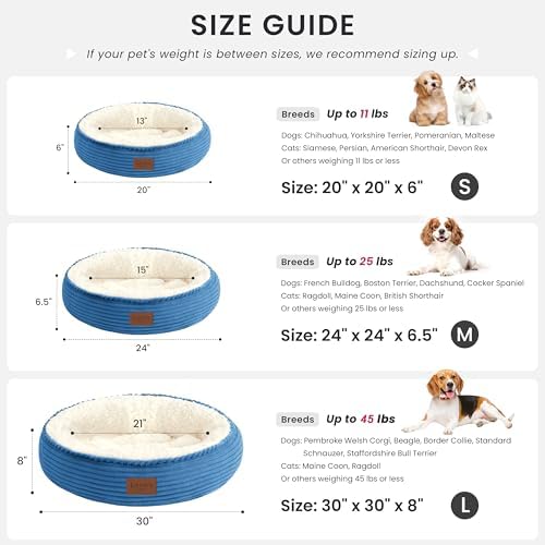 Love's cabin Round Donut Cat and Dog Cushion Bed, 20in Pet Bed - Image 4