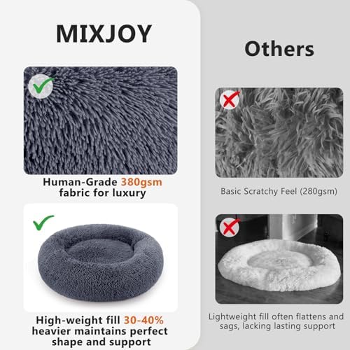 MIXJOY Orthopedic Dog Bed Comfortable Donut Cuddler Round Pet Beds Ultra Soft - Image 4