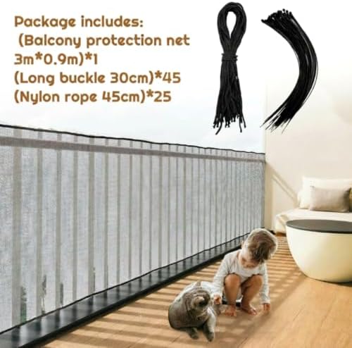 Hosuly Banister Guard Balcony Netting, 10 x 3 ft, 1 Set - Image 3