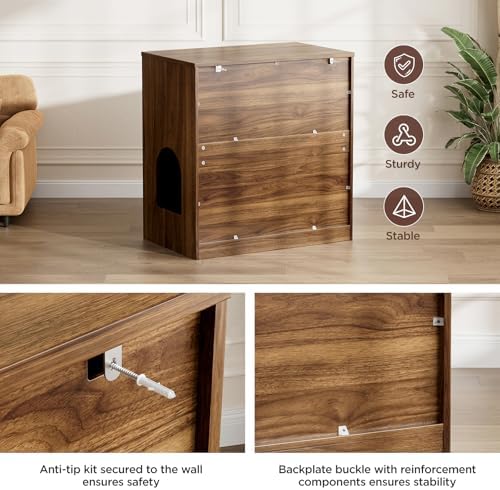 Halitaa Cat Litter Box Enclosure, Cat Litter Box Furniture - Image 7