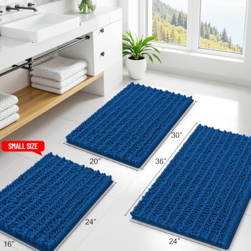 Smiry Bathroom Rugs 24X16, Extra Soft Rubber Backing Chenille Bath Mats - Image 2