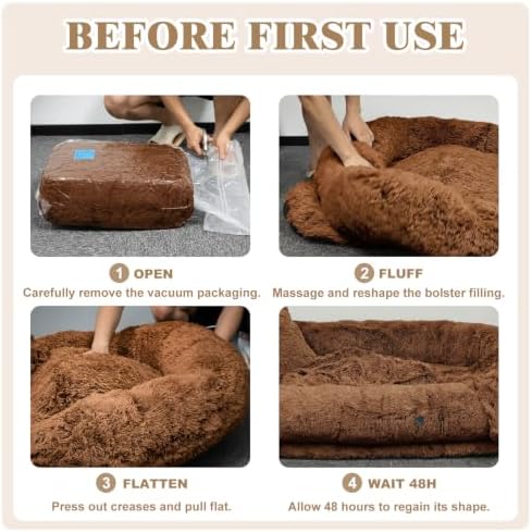 WROS Human Dog Bed, Waterproof Fluffy Faux Fur Orthopedic Floor Beds - Image 6