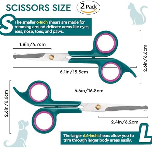 Professional Dog and Cat Grooming Scissors, Pet Grooming Shears, Sharp - Image 2