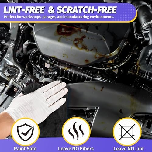 Microfiber Cleaning Cloth, 100 Pack Black Cleaning Rags Microfiber Towel Bulk - Image 5