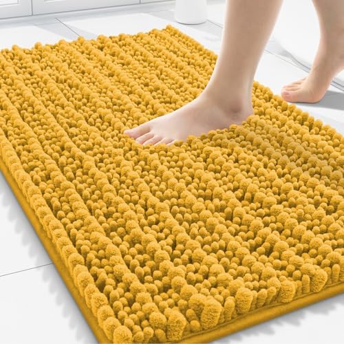 Smiry Bathroom Rugs 30X20, Extra Soft Rubber Backing Chenille Bath Mats by Smiry