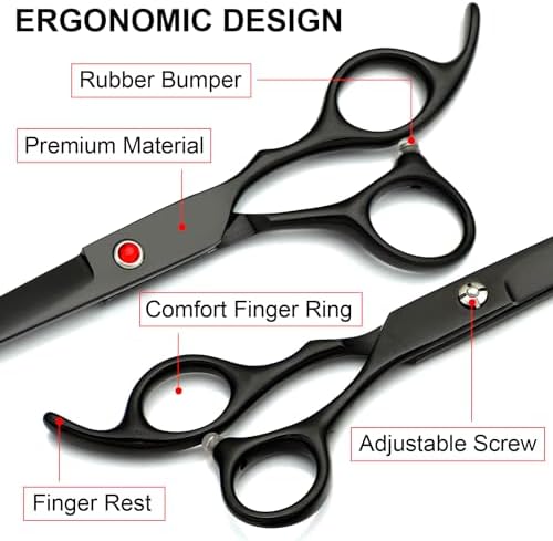 TINMARDA Dog Grooming Kit, Titanium Black Stainless Steel Dog Grooming Scissors - Image 6