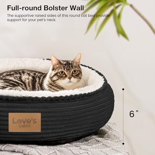 Love's cabin Round Donut Cat and Dog Cushion Bed, 20in Pet Bed - Image 5
