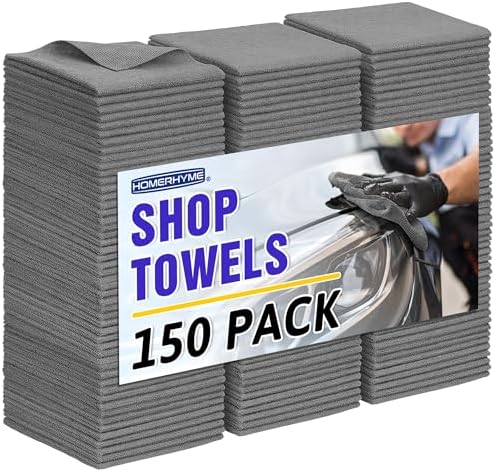 Microfiber Cleaning Cloth, 150 Pack Grey Cleaning Rags by HOMERHYME