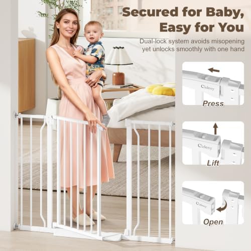 29"-45" Baby Gate for Stairs & Doorways, Auto Close Dog Gate Indoor - Image 4