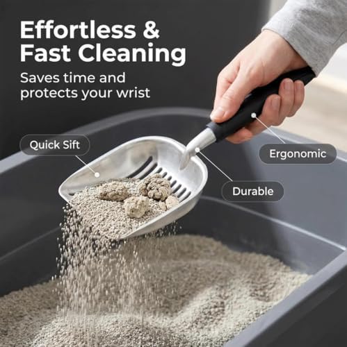 5-in-1 Heavy-Duty Full Metal Cat Litter Scoop - Image 7