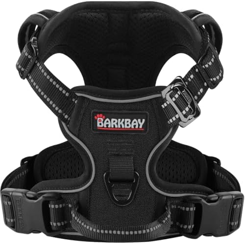 BARKBAY Dog Harness for Large Dog No Pull 2 Clips 3 Buckles Dog Vest by BARKBAY