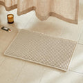 TYUU Waffle Bath Mat, Small Boho Bathroom Rugs Non Slip 24x16 Pale Beige by TYUU
