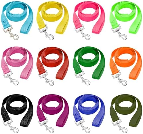 24 Pack Bulk Dog Leashes, 6FT Pet Lead Leash by AMFOSNEL