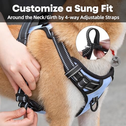 PoyPet No Pull Dog Harness Medium, Reflective Vest - Image 4