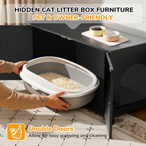 Extra Large Cat Litter Box Enclosure Furniture Dog Proof, Hidden Kitty Washroom - Image 5