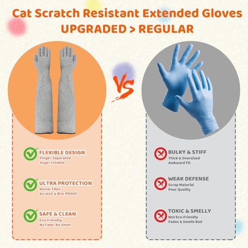 Cat Gloves Bite Proof, Grooming Gloves - Image 4